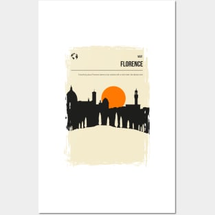 Florence Italy Tuscany Vintage Minimal Retro Book Cover Travel Poster Posters and Art